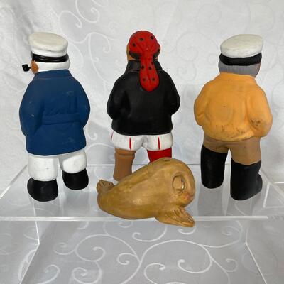 Handpainted Seamen & Pirate w/ Whale