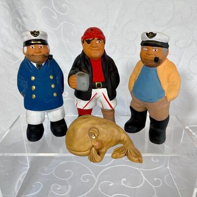 Handpainted Seamen & Pirate w/ Whale