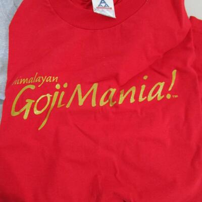 #32 4 Brand new t-shirts, himalayan Goji printed on them