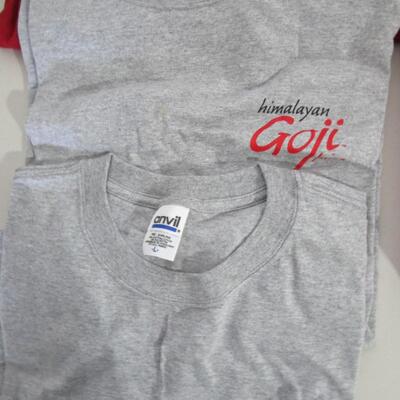 #32 4 Brand new t-shirts, himalayan Goji printed on them