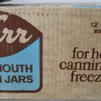 #57 12 Vintage Kerr wide mouth quart Jars