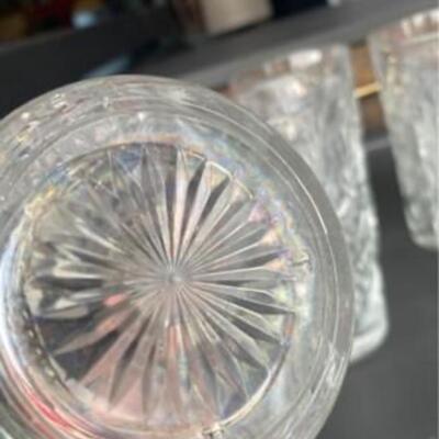 Crystal cut Libbey glass set