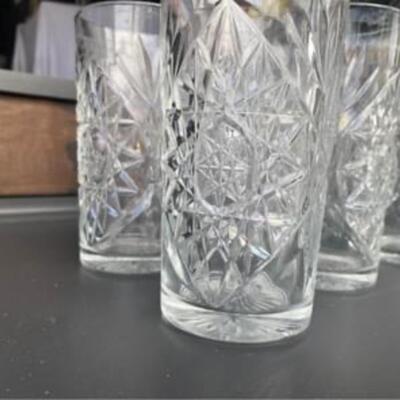 Crystal cut Libbey glass set