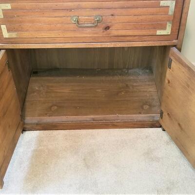 Lot #102  Vintage Bassett Cabinet with Brass Trim