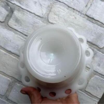 Milk glass candy dish