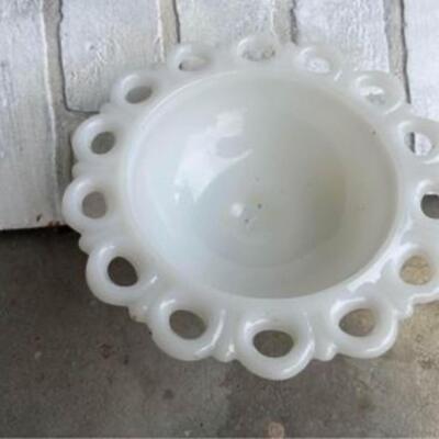Milk glass candy dish