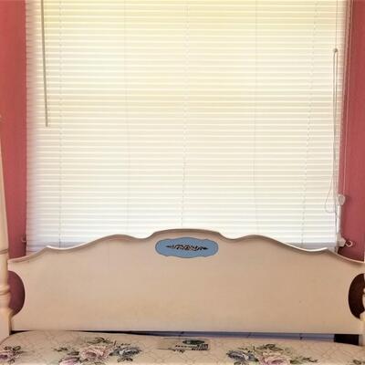 Lot #109  Classic Vintage French Provincial Style Double Bed with Mattress