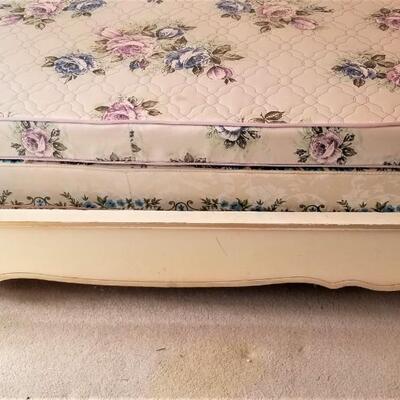 Lot #109  Classic Vintage French Provincial Style Double Bed with Mattress