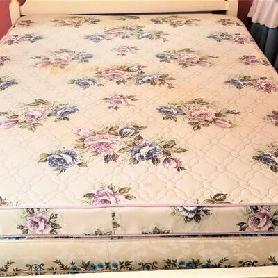 Lot #109  Classic Vintage French Provincial Style Double Bed with Mattress