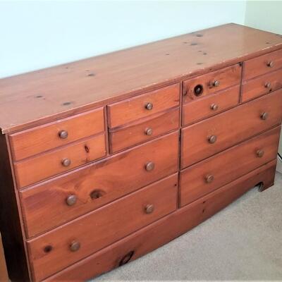 Lot #111 Vintage Knotty Pine Chest - 8 drawers