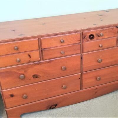 Lot #111 Vintage Knotty Pine Chest - 8 drawers