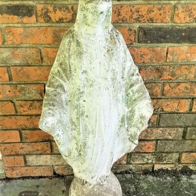 Lot #117  Vintage Concrete Virgin Mary Yard Statue