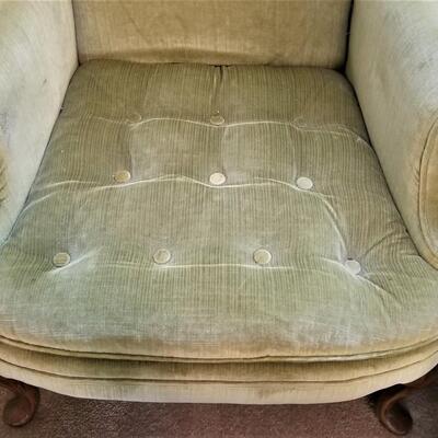 Lot #130  Vintage Green Upholstered Arm Chair - 1960's