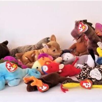 Lot #140  Large Lot of Beanie and Teanie Beanie Babies, including IGGY