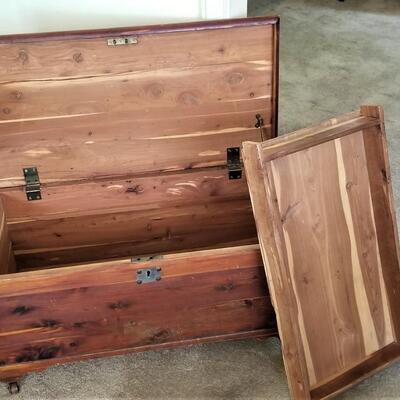 Lot #143  Vintage Small Knotty Pine Cedar Chest with Lift out tray