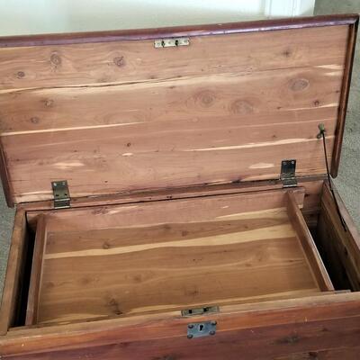 Lot #143  Vintage Small Knotty Pine Cedar Chest with Lift out tray