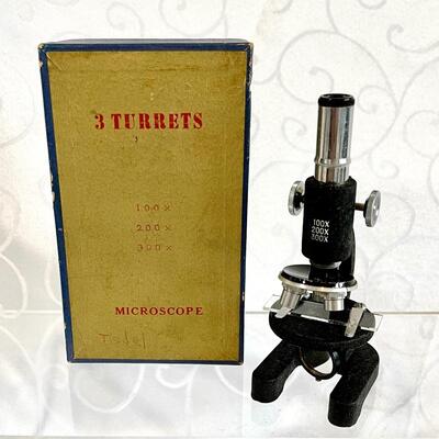 Vintage 3 Turrets Microscope