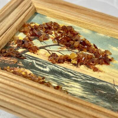 Vintage Pastel & Amber Ocean Scene Miniature