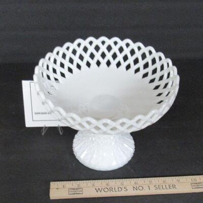 Large Footed Compote, Milk Glass, Unmarked
