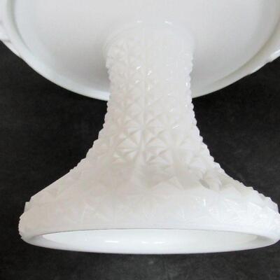 Large Footed Compote, Milk Glass, Unmarked