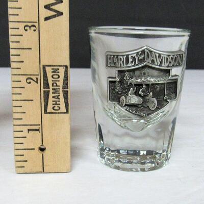 Harley Daivdson Heavy Large Shot Glass, Pewter Medallion