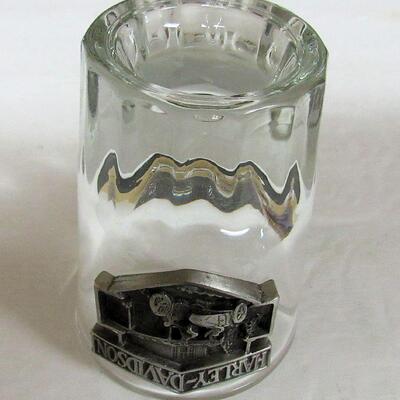 Harley Daivdson Heavy Large Shot Glass, Pewter Medallion