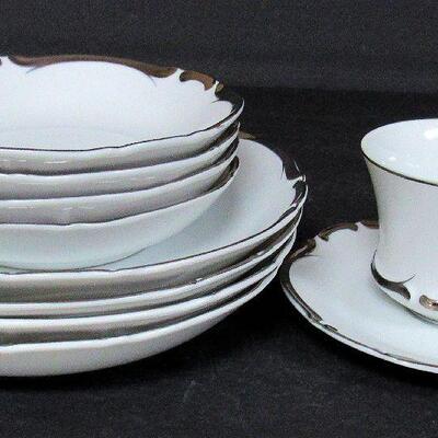 Set of 4 Beautiful Vintage Starlight Pattern Fine China Dishes