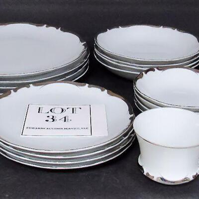 Set of 4 Beautiful Vintage Starlight Pattern Fine China Dishes