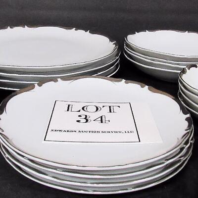 Set of 4 Beautiful Vintage Starlight Pattern Fine China Dishes