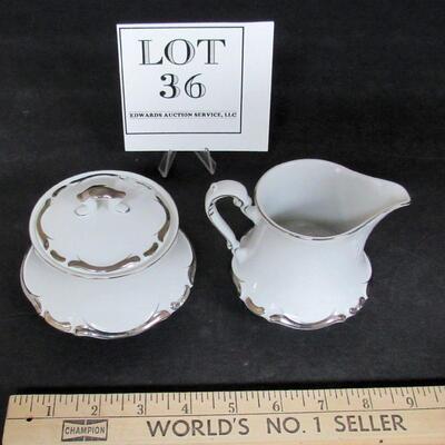 Starlight Pattern Fine China Sugar and Creamer Set