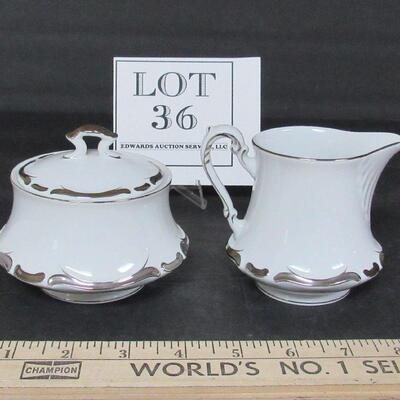 Starlight Pattern Fine China Sugar and Creamer Set