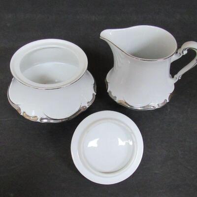 Starlight Pattern Fine China Sugar and Creamer Set
