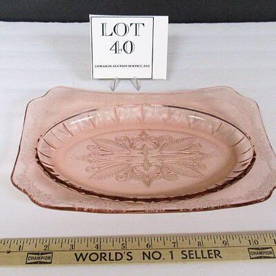 Pink Depression Glass, Adam Platter, 11 1/2"