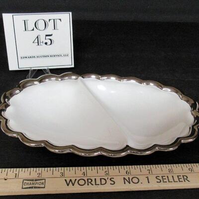 Pretty China Oval Divided Serving Bowl