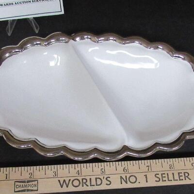 Pretty China Oval Divided Serving Bowl