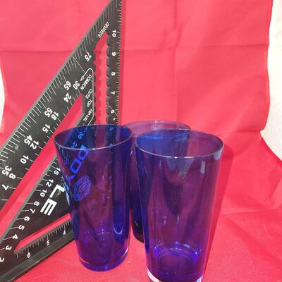 Set Of Blue Glass Cups 3