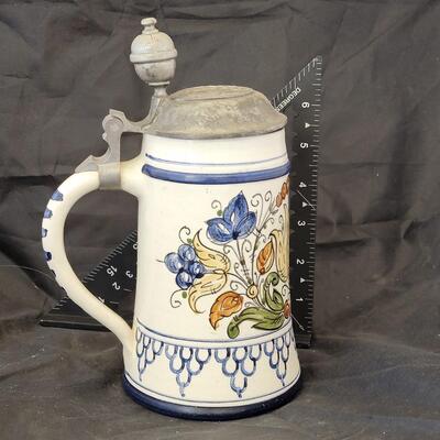 Beer Stein With Floral Patterns