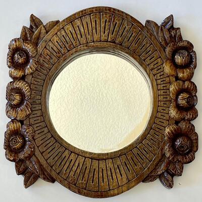 Vintage Carved Wooden Framed Mirror