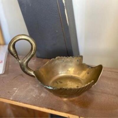 Vintage brass swan