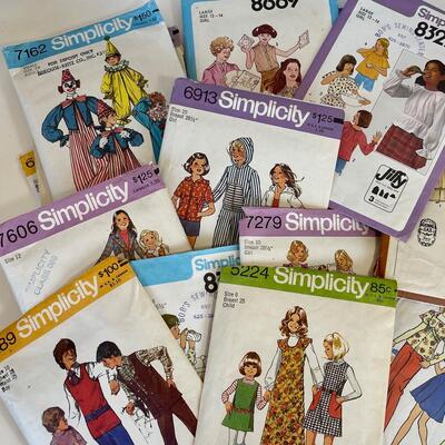 Vintage Sewing Lot 7 - 70s Kids Patterns
