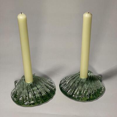 Glass Shell Candle Holders