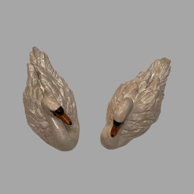 Two Ceramic Swan Figures