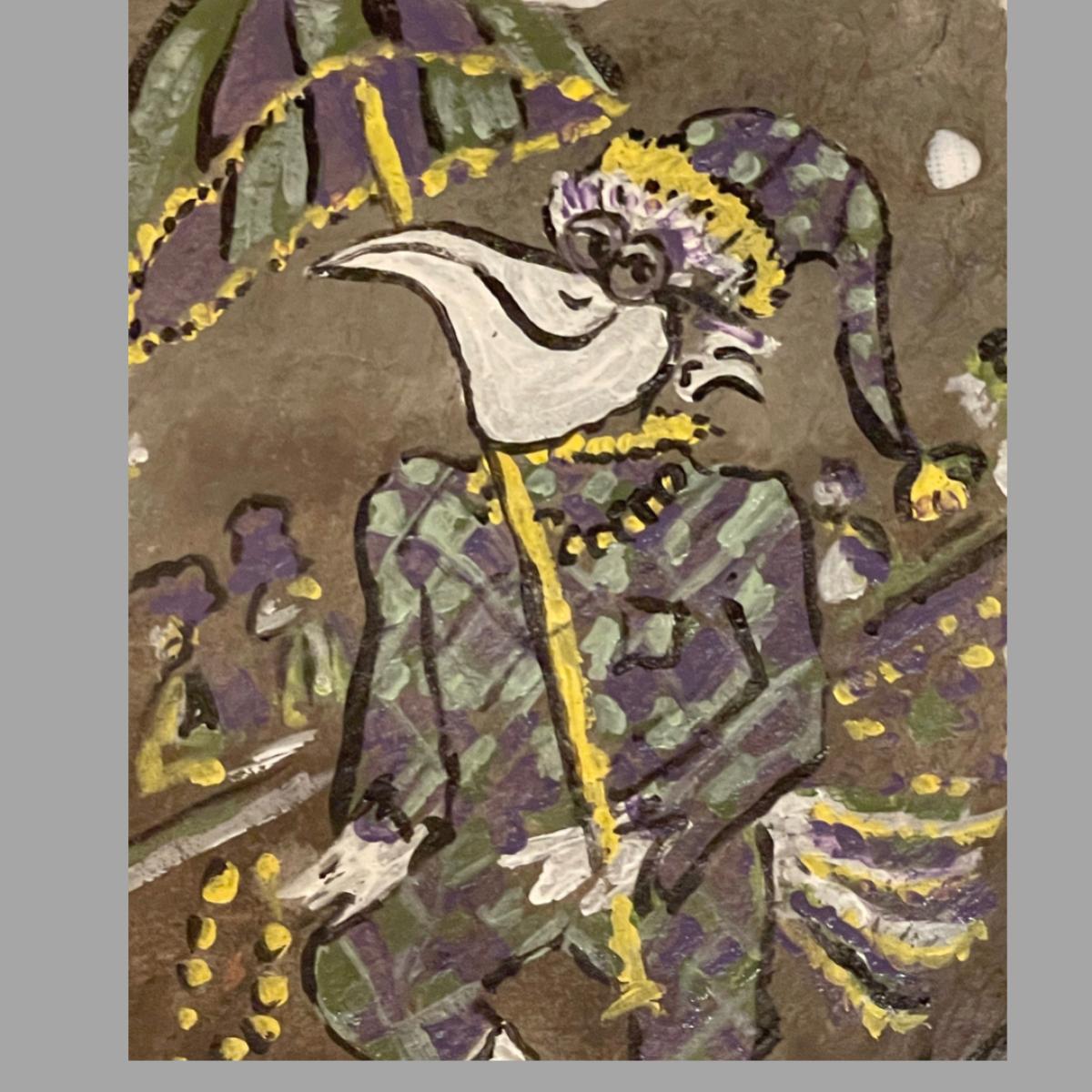 mardi gras pelican painting