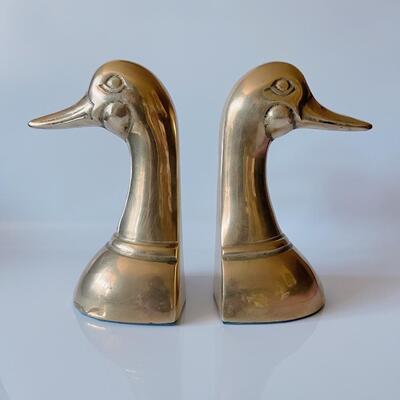 Brass Duck Book Ends