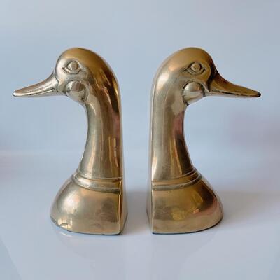 Brass Duck Book Ends
