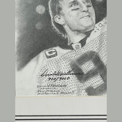 Donald Williams Historical Documentation Piece - Saints Win the Superbowl - Signed and Numbered