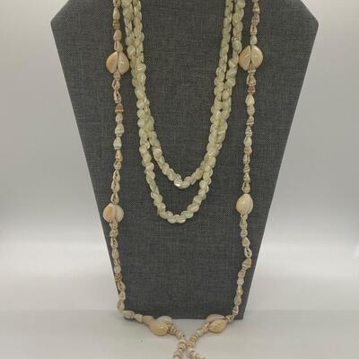 LOT 4: Pair of Two Long Shell Necklaces