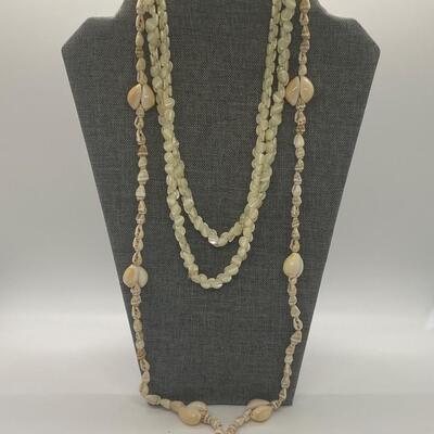 LOT 4: Pair of Two Long Shell Necklaces