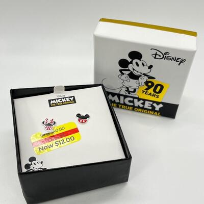 LOT 53: Silver-Plated Minnie & Mickey Pierced Earrings - Disney