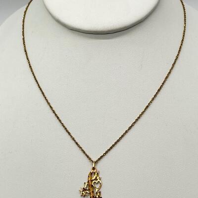 14k yellow gold  #1 Mom Pendant necklace 19